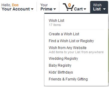 How to Find an  Wish List or Registry